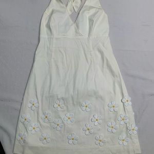 LILLY PULITZER White Halter Daisy Dress, 10